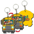 3D Lenticular EVA Foam School Bus Key Chain - Stock (Blank)